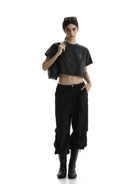 MasonPrince Heavy Wash Cotton T Shirt in Gray - On Female Model