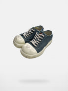 MASONPRINCE Distressed Canvas Platform Sneakers in Black #color_black