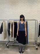 NeverSeez Beaded Lyocell Wool Tank Top in Blue - On Model