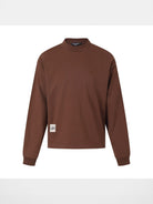Swfi Heavyweight Embroidered Mock Neck Tee in Brown