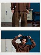 SWFI Heavyweight Embroidered Long Sleeve Tee in Brown - Lifestyle