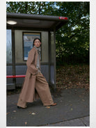 RandomPiece Merino Wool Camel Hair Robe Coat in Brown - On Model