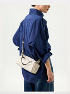 Songmont Mini Leather Camera Bag in White - On Model