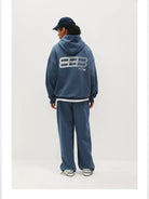 FPA Gradient Runway Graphic Hoodie in Navy Blue - On Model