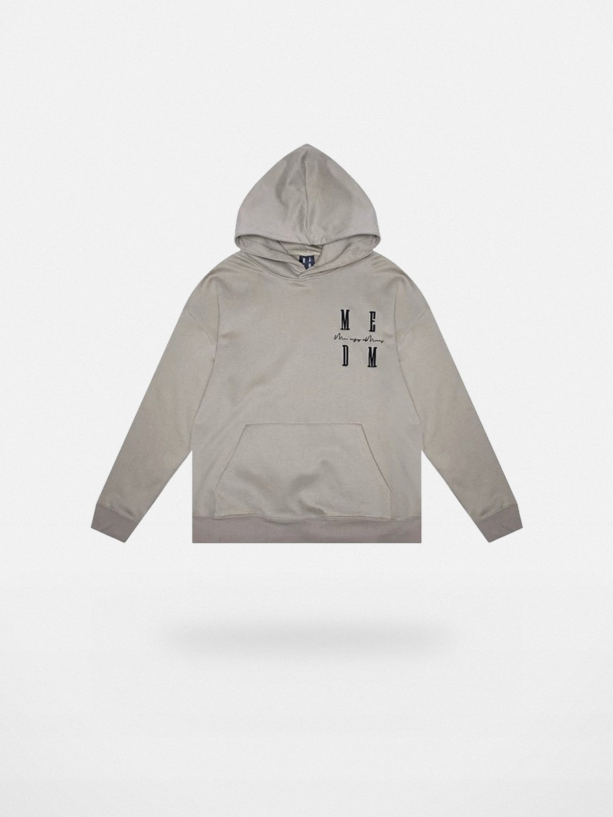MEDM Embroidered Logo Hoodie in Beige