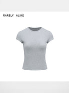 RARELY ALIKE Hourglass Cotton Crew Neck Tee in Gray