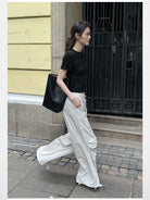 Rarely Alike Fitted Cropped Cotton T Shirt in Black - Lifestyle