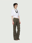 RARELY ALIKE Asymmetrical Ruched Waist Tee in White - On Model