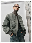 NANS Curved Panel Thinsulate Bomber in Olive