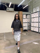 NeverSeez Snake Bow Print T Shirt in Gray - On Model