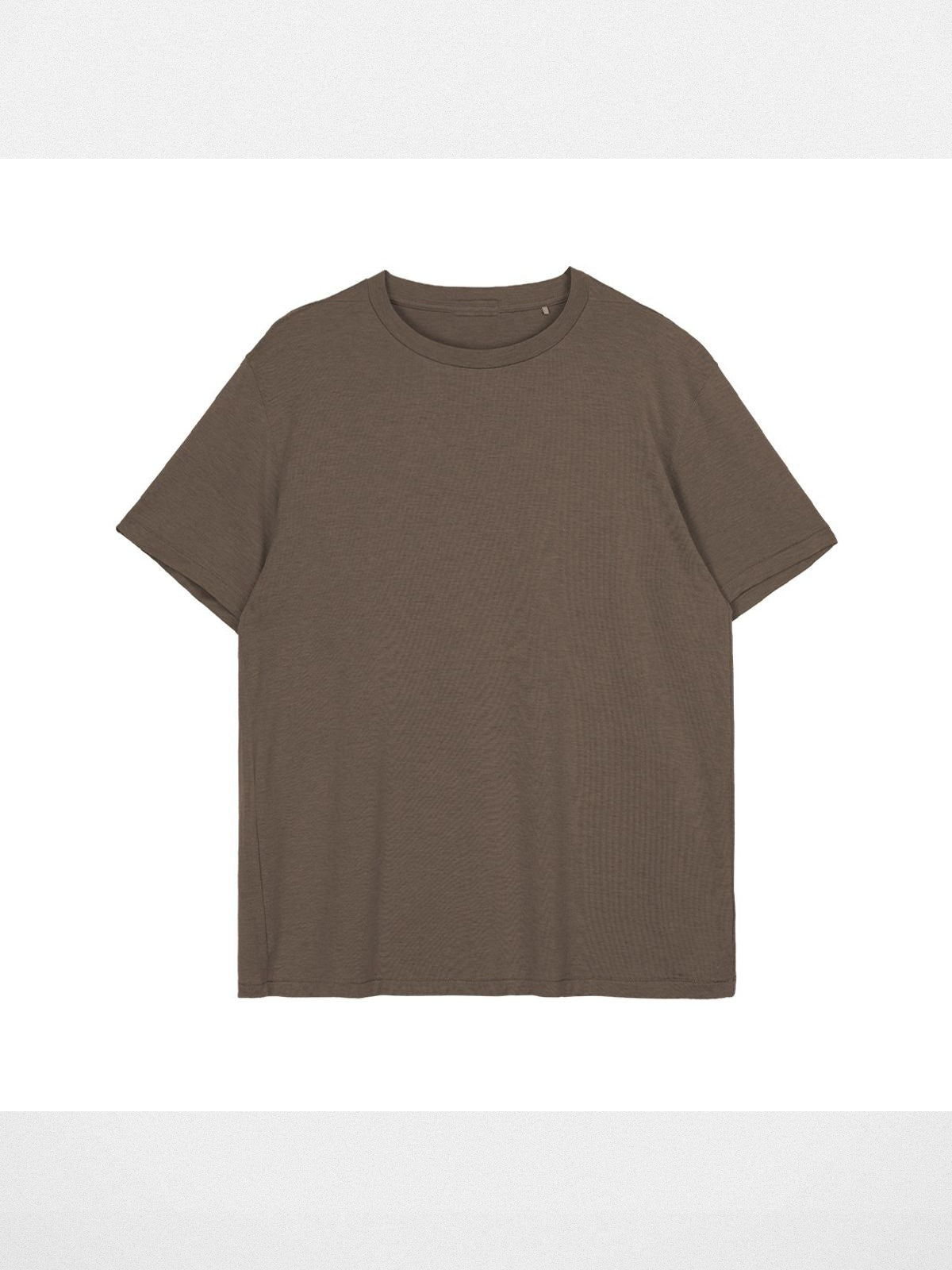 Simple Project Merino Wool Blend Crew T Shirt in Brown