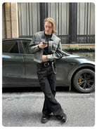 VLABMADE Distressed Paratrooper Cargo Pants in Black