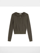 Alright then Zip Up Merino Wool Hoodie in Olive