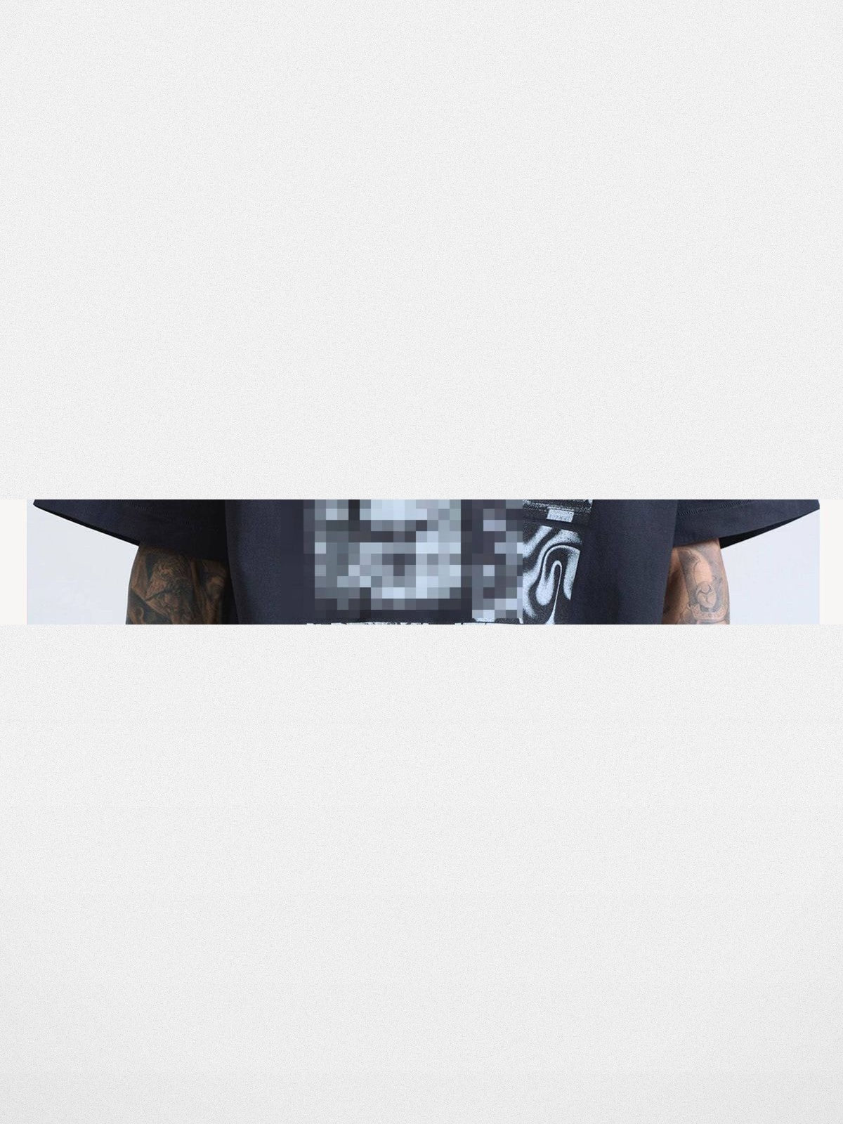 SWFI Distressed Graphic Single Stitch Tee in Black - On Model