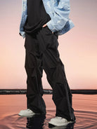 LOSTCTRL Ruched Panel Pants in Black