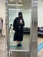 NeverSeez Boucl Wool Duffle Coat in Black