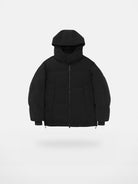 NANS Corduroy Texture Down Puffer Jacket in Black
