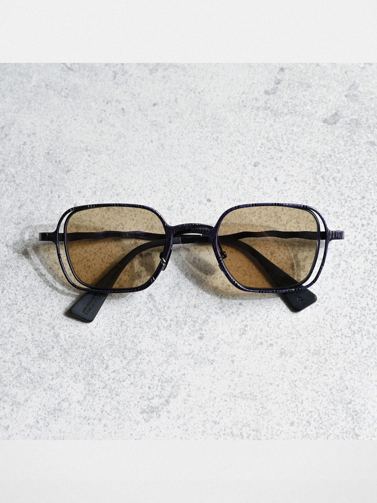 FUTURE UPDATE Hammered Titanium Sunglasses in Purple