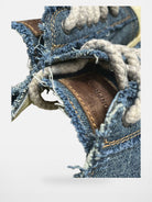 MASONPRINCE Distressed Canvas Platform Sneakers in Black #color_black