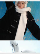 CFIERCE Plush Bunny Scarf Hat in White - On Model