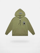 MEDM M Buckle Graphic Hoodie in Olive