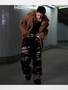 CFIERCE Leopard Lined Pink Denim Jacket in Brown - Lifestyle