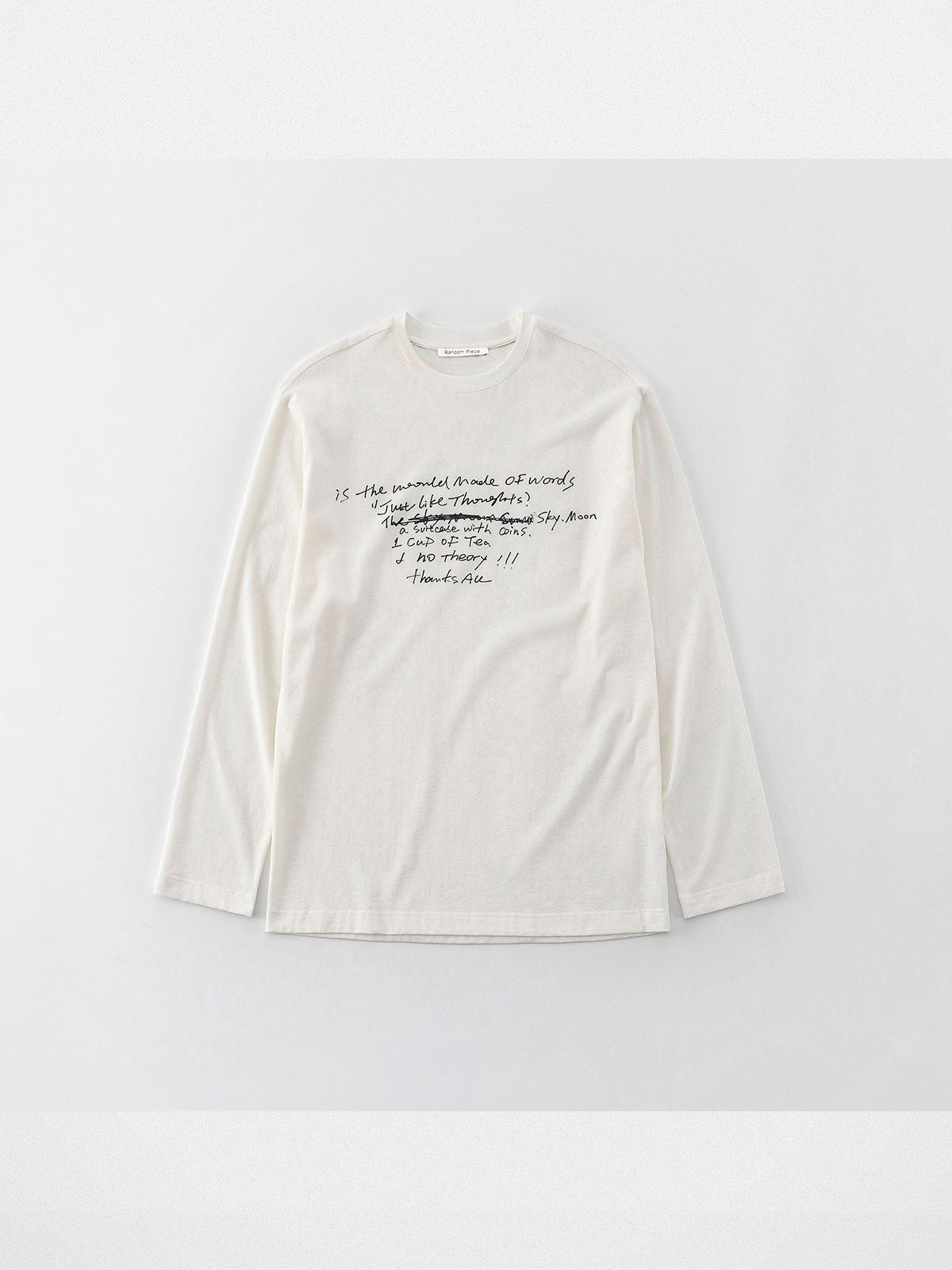 RandomPiece Letter Print Cotton T Shirt in White