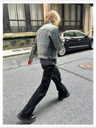 VLABMADE Distressed Paratrooper Cargo Pants in Black