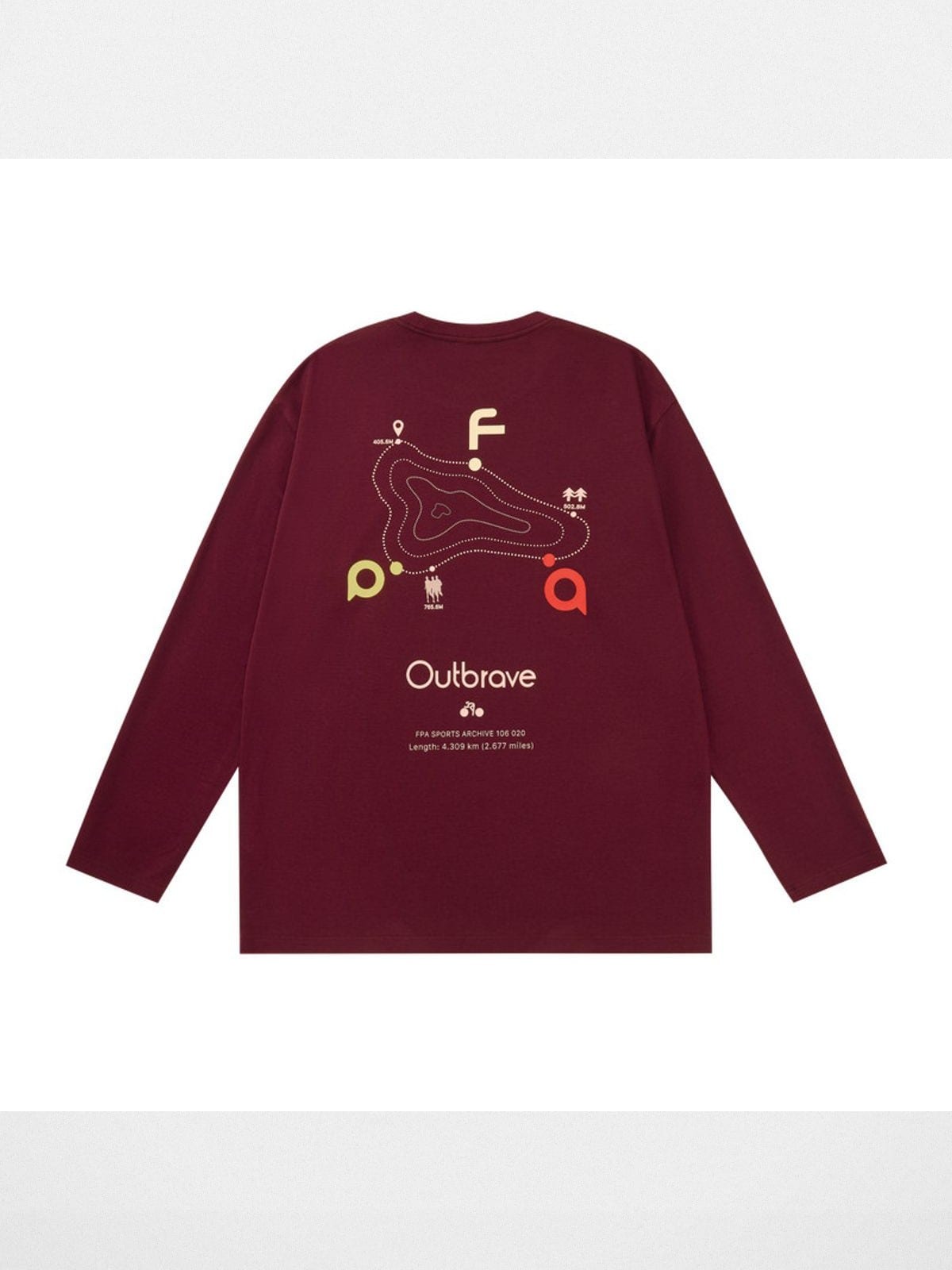 FPA Store Heavyweight Graphic Long Sleeve Tee in Burgundy