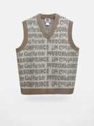 MASONPRINCE Embossed Pattern Wool Blend Vest in Beige