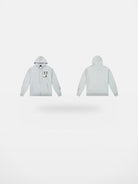 MEDM Camellia Embroidered Zip Hoodie in Gray