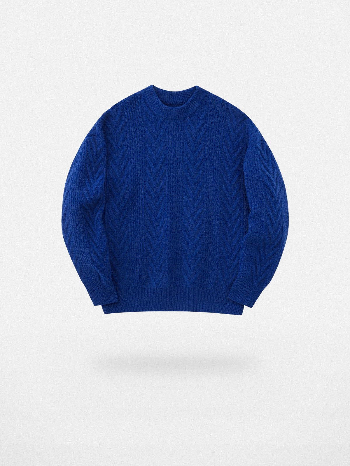 NANS Yak Wool Blend Cable Knit Sweater in Blue