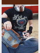 BeerBro Vinyl Print Cropped Baby Tee