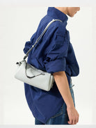 Songmont Leather Mini Camera Bag in Mint - On Model