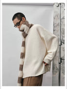 NANS Heavyweight Boucl Wool Sweater in White