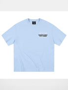 MEDM Retro Typography Chenille T Shirt in Sky Blue