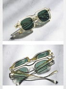 FUTURE UPDATE Retro Acetate Sunglasses in Green