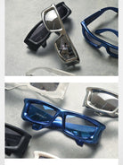 FUTURE UPDATE Chunky Y2K Square Sunglasses in Gray - Lifestyle