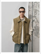 NANS Heavyweight Boucl Wool Sweater in Olive