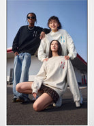 MEDM Oversized Logo Crewneck Sweatshirt in White