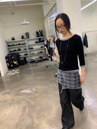 NeverSeez Tencel Wool Blend 3 4 Sleeve Top in Black - On Model