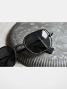 FUTURE UPDATE Hammered Titanium Sunglasses in Black - Lifestyle