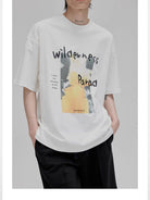 NANS Wilderness Parade Mercerized Tee in Black - On Model