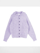 Simple Project Hooded Wool Blend Cardigan in Lavender