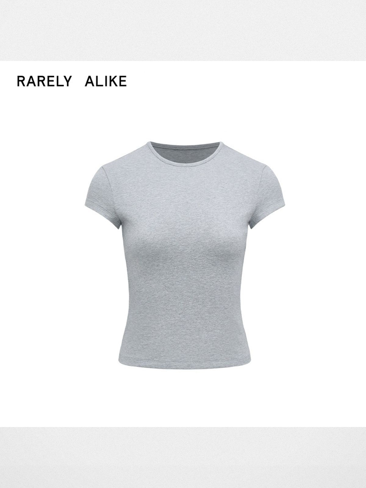 RARELY ALIKE Hourglass Cotton Crew Neck Tee in Gray