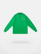 MEDM Embroidered Logo Long Sleeve Tee in Green