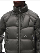 FPA Stand Collar Goose Down Puffer in Gray - On Male Model