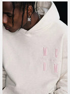 MEDM Embroidered Logo Hoodie in Beige