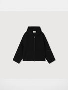 ROYA Cashmere Wool Hooded Short Coat in Black