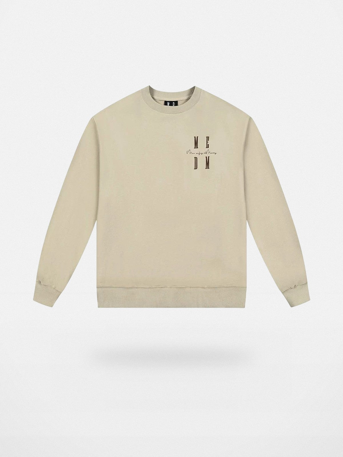 MEDM Cotton Blend Logo Crewneck in Beige
